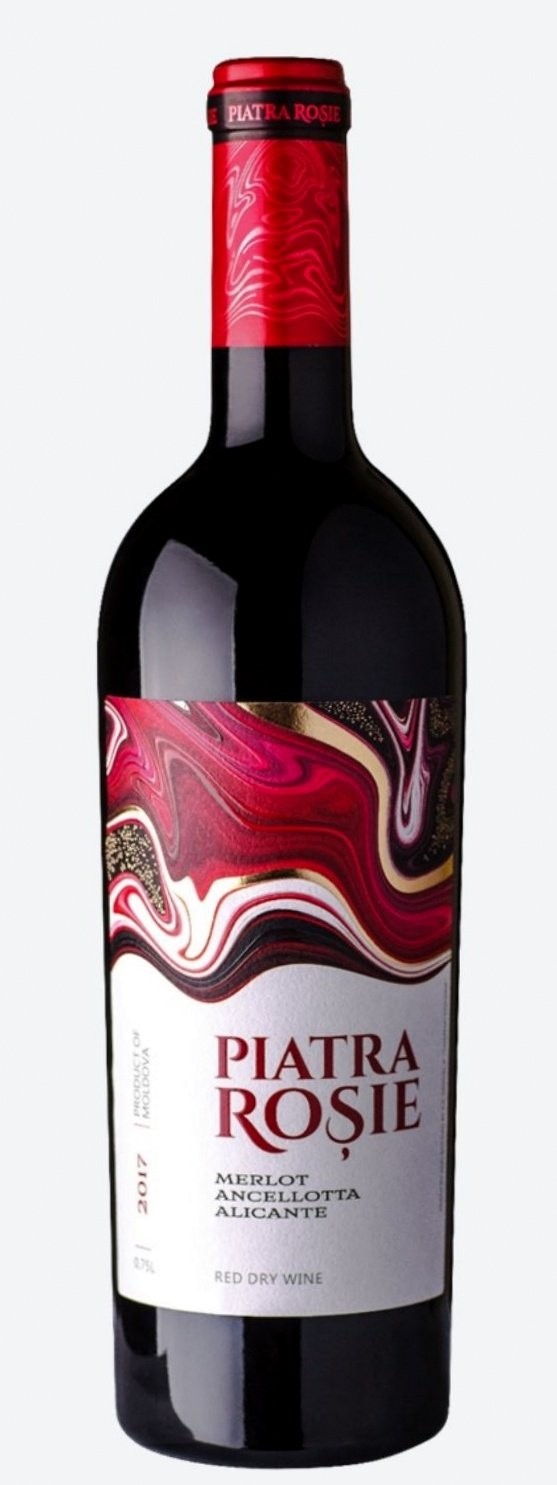 Вино "Piatra Rosie" 2018 Merlot - Ancellotta - Alicante, Cojusna. 0,75