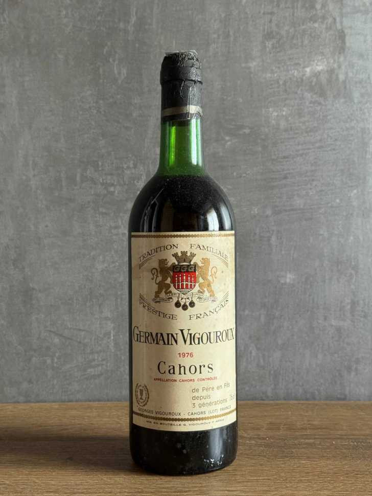 Вино Germain Vigouroux Cahors 1976 года.