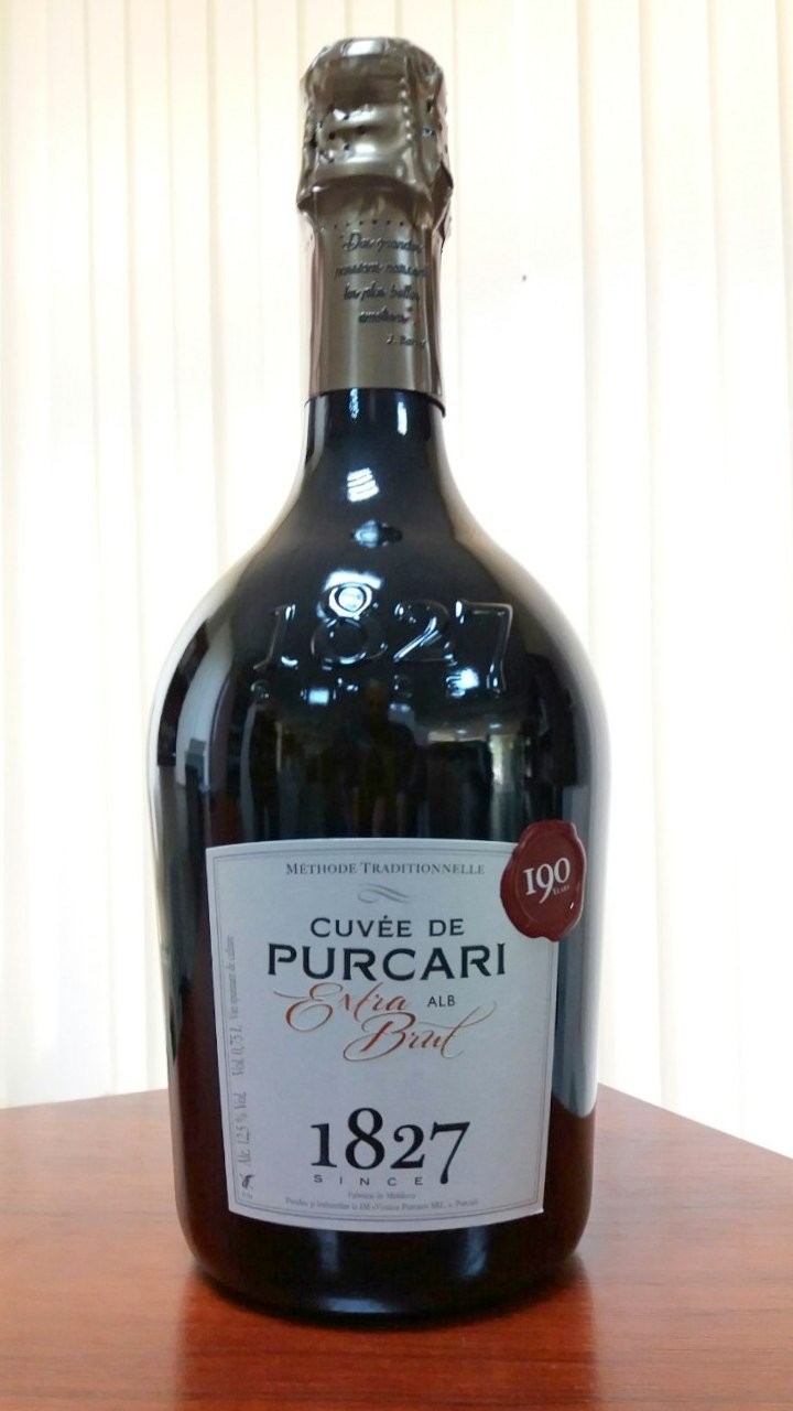 Шампанское "Кюве де Пуркарь" белое экстра-брют. 0,75 л.