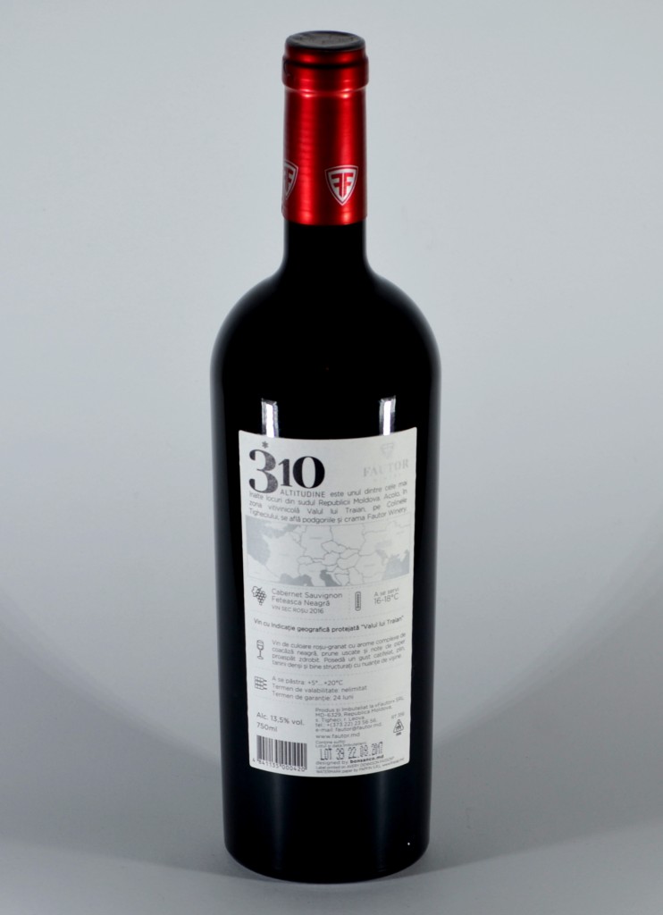 Вино "Каберне-совиньон - Фетяска нягрэ" 2019, 310 Altitudine, Fautor. 0,75 л.