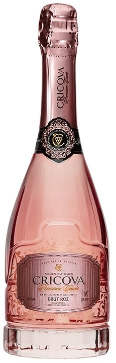 Шампанское "Premium Cuvee" брют розовое с золотом, Cricova. 0,75