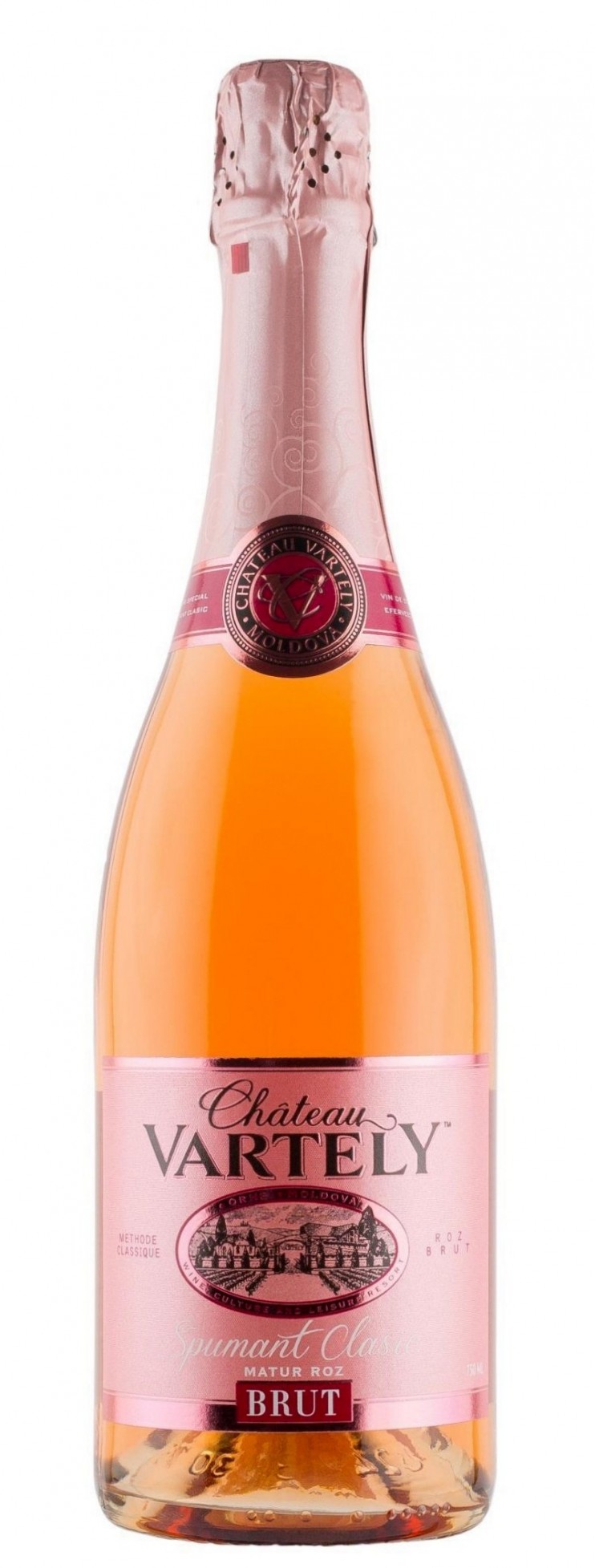 Шампанское "Шато Вартели" брют розовое.